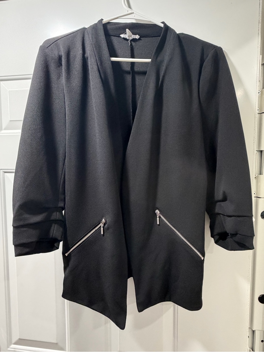 Maurice’s Black Open-Front Women's Blazer with Zip Pocket Detail